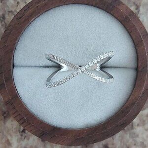 925 Sterling Silver CZ Infinity Ring